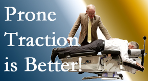 Oxford spinal traction applied lying face down – prone – is best according to the latest research. Visit Satterwhite Chiropractic.