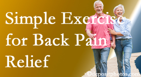 Satterwhite Chiropractic suggests simple exercise as part of the Oxford chiropractic back pain relief plan.