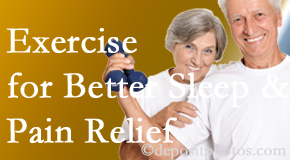 Satterwhite Chiropractic incorporates the suggestion to exercise into its treatment plans for chronic back pain sufferers as it improves sleep and pain relief.