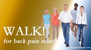 Satterwhite Chiropractic urges Oxford back pain sufferers to walk to ease back pain and related pain.