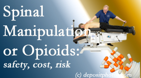 Satterwhite Chiropractic presents new comparison studies of the safety, cost, and effectiveness in reducing the risk of further care of chronic low back pain: opioid vs spinal manipulation treatments.