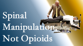 Chiropractic spinal manipulation at Satterwhite Chiropractic is worthwhile over opioids for back pain control.