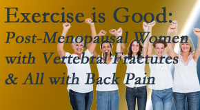 Satterwhite Chiropractic promotes simple yet enjoyable exercises for post-menopausal women with vertebral fractures and back pain sufferers. 