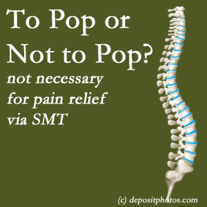Oxford chiropractic spinal manipulation treatment may have a audible pop...or not! SMT is effective either way.
