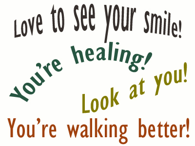 Use positive words to support your Oxford loved one as he/she gets chiropractic care for relief.